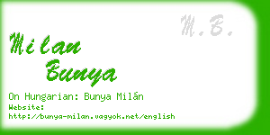 milan bunya business card