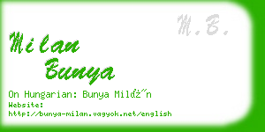 milan bunya business card